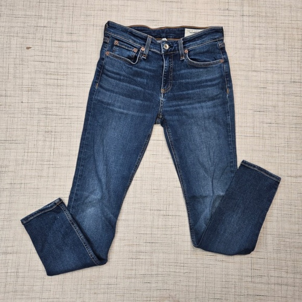 Rag & Bone Cate Mid-Rise Ankle Skinny Jeans Size 26 Dark Wash Denim